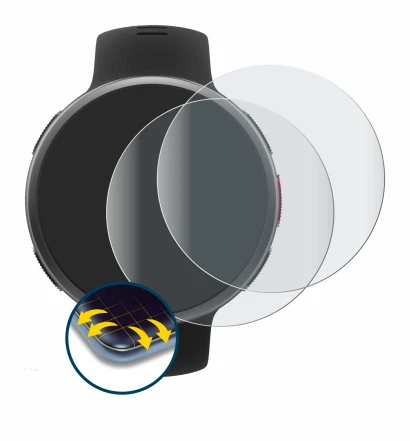 Image of the device Polar Vantage V2 with a wide variety of screen protectors.