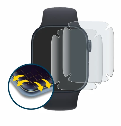 Image of the device Apple Watch Series 7 (41 mm) with a wide variety of screen protectors.