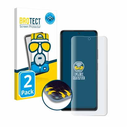 Front side of a product packaging with the brand logo BROTECT. Next to it is the device Xiaomi Redmi Note 10 Pro shown with th