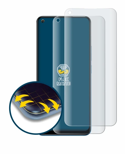 Image of the device realme 8 with a wide variety of screen protectors.