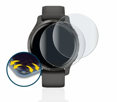 Image of the device Garmin Venu 2S with a wide variety of screen protectors.