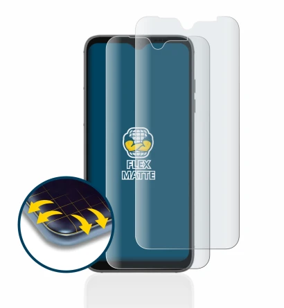 Image of the device Fairphone 4 with a wide variety of screen protectors.