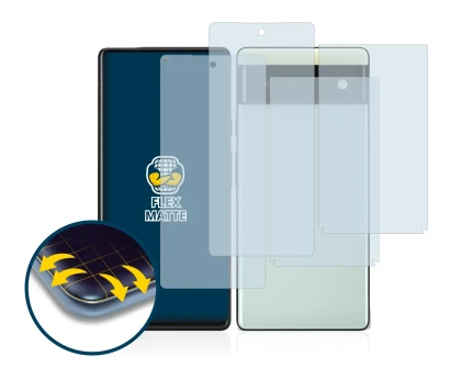 Image of the device Google Pixel 6 (Front+Back) with a wide variety of screen protectors.