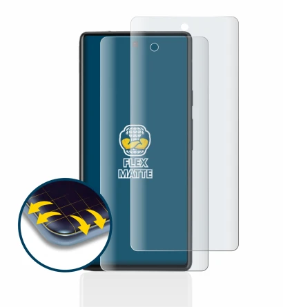 Image of the device Google Pixel 6a with a wide variety of screen protectors.