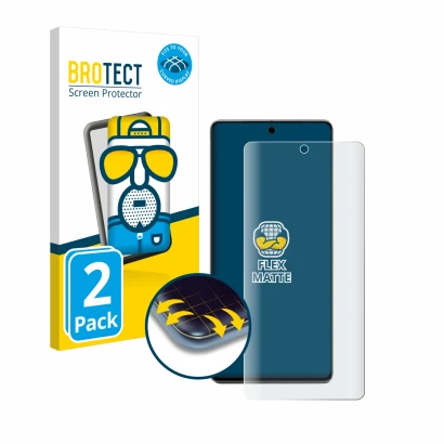 Front side of a product packaging with the brand logo BROTECT. Next to it is the device Google Pixel 7 Pro shown with the corr