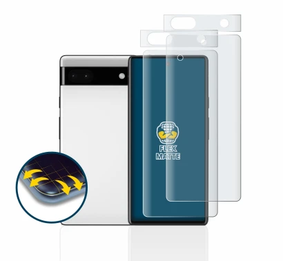 Image of the device Google Pixel 6a (Front+Camera) with a wide variety of screen protectors.