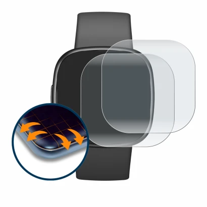 Image of the device Fitbit Sense 2 with a wide variety of screen protectors.