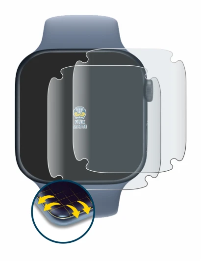 Image of the device Apple Watch Series 8 (45 mm) with a wide variety of screen protectors.