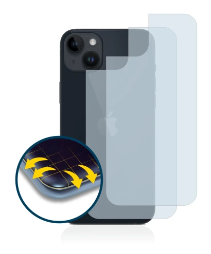 Image of the device Apple iPhone 14 Plus (Back) with a wide variety of screen protectors.