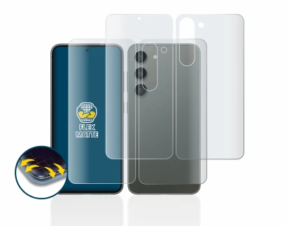 Image of the device Samsung Galaxy S23 (Front+Back) with a wide variety of screen protectors.