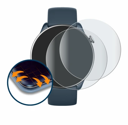 Image of the device Huami Amazfit GTR Mini with a wide variety of screen protectors.