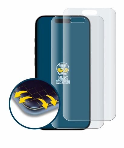 Image of the device Apple iPhone 15 Pro Max with a wide variety of screen protectors.