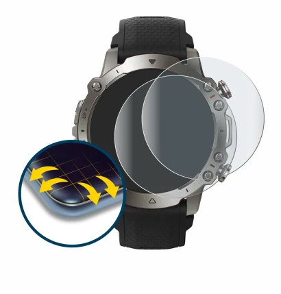 Image of the device Huami Amazfit Falcon with a wide variety of screen protectors.