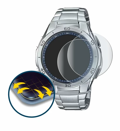 Image of the device Casio WVA-M650D-2A with a wide variety of screen protectors.