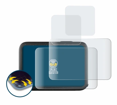 Image of the device GoPro Hero 12 Black with a wide variety of screen protectors.