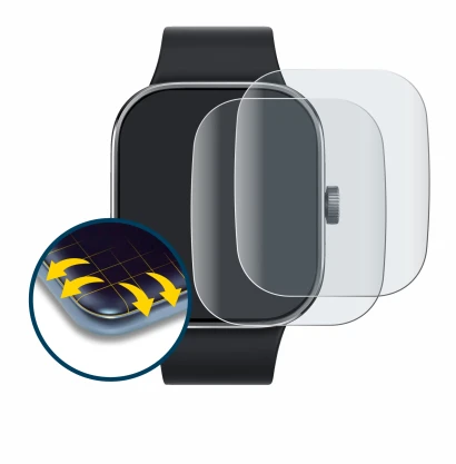 Image of the device Xiaomi Redmi Watch 4 with a wide variety of screen protectors.