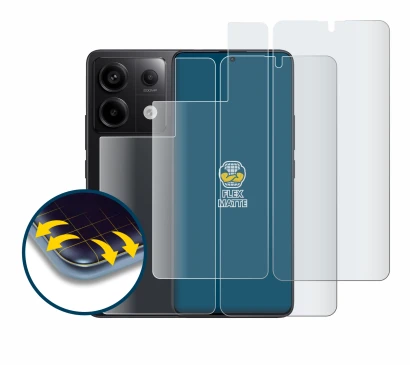 Image of the device Xiaomi Redmi Note 13 Pro 5G (Front+Back) with a wide variety of screen protectors.