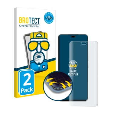 Front side of a product packaging with the brand logo BROTECT. Next to it is the device Honor 200 Pro shown with the correspon