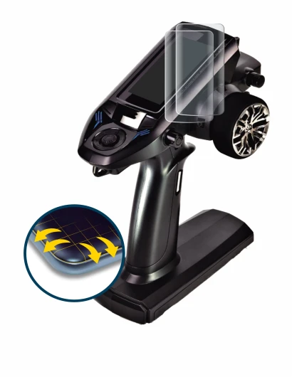 Image of the device Futaba T4PM Plus with a wide variety of screen protectors.