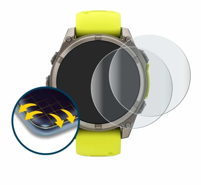 Image of the device Garmin Fenix 8 Solar (47 mm) with a wide variety of screen protectors.