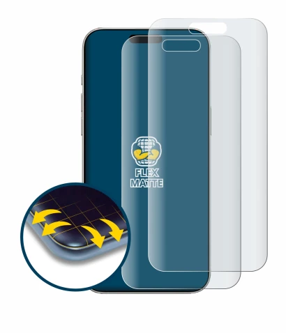 Image of the device Apple iPhone 16 with a wide variety of screen protectors.