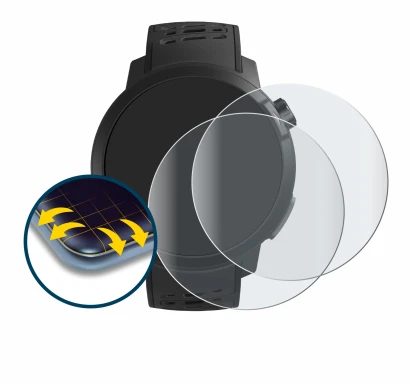 Image of the device Coros Pace Pro with a wide variety of screen protectors.