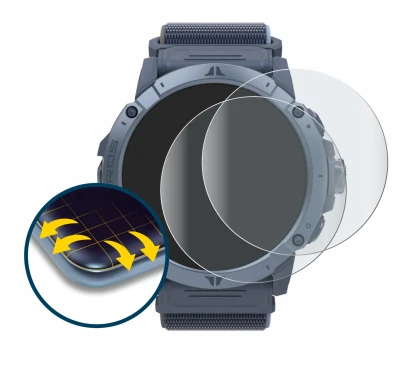 Image of the device Coros Vertix 2S with a wide variety of screen protectors.