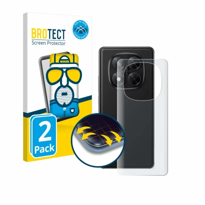 Front side of a product packaging with the brand logo BROTECT. Next to it is the device Xiaomi Redmi Note 14 Pro (Back) shown 