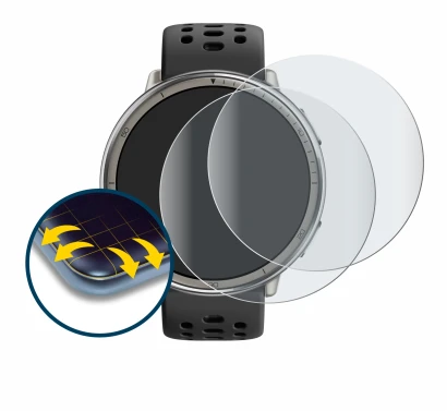 Image of the device Amazfit Active 2 with a wide variety of screen protectors.