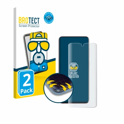 Front side of a product packaging with the brand logo BROTECT. Next to it is the device Samsung Galaxy S20 5G (case-friendly) 