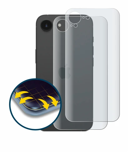 Image of the device Apple iPhone 16e (Back) with a wide variety of screen protectors.