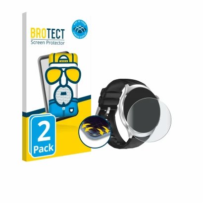 Front side of a product packaging with the brand logo BROTECT. Next to it is the device Knauermann Pro 4 2026 (round) shown wi