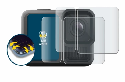 Image of the device GoPro Hero 13 Black Ultra Wide Edition with a wide variety of screen protectors.