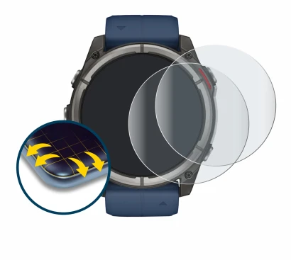 Image of the device Garmin quatix 8 (51 mm) with a wide variety of screen protectors.