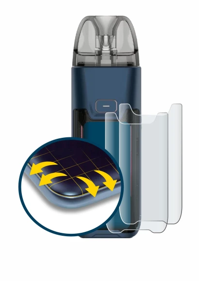 Image of the device Vaporesso Luxe XR Max 2 with a wide variety of screen protectors.