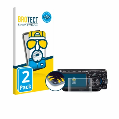 Front side of a product packaging with the brand logo BROTECT. Next to it is the device Yaesu FTX-1 shown with the correspondi