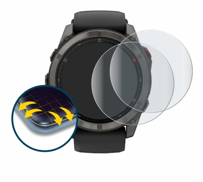 Image of the device Garmin Fenix 8 Pro AMOLED (51 mm) with a wide variety of screen protectors.