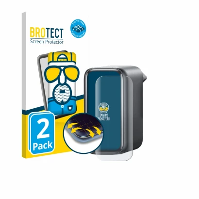 Front side of a product packaging with the brand logo BROTECT. Next to it is the device Anker A2697 140W shown with the corres