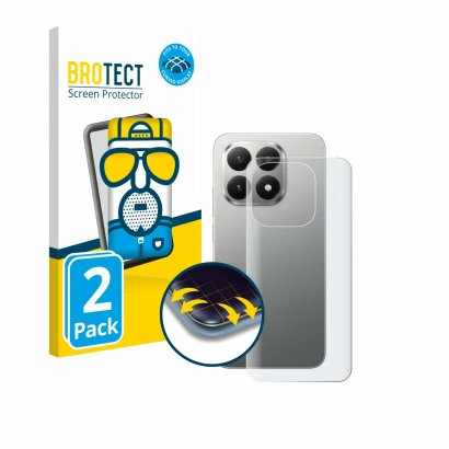 Front side of a product packaging with the brand logo BROTECT. Next to it is the device Xiaomi 15T (Back) shown with the corre