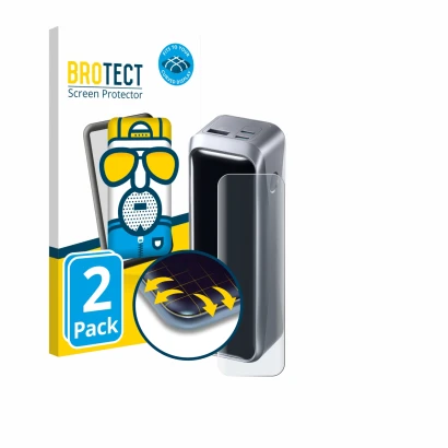 Front side of a product packaging with the brand logo BROTECT. Next to it is the device Anker Prime 220 W shown with the corre