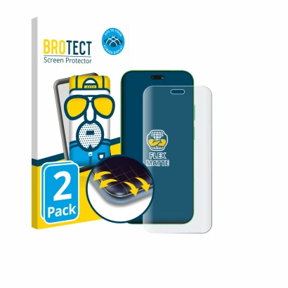 Front side of a product packaging with the brand logo BROTECT. Next to it is the device Huawei Nova 15 Ultra shown with the co