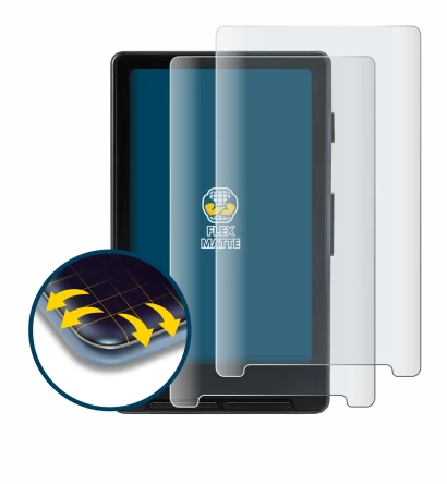 Image of the device Xteink X4 with a wide variety of screen protectors.