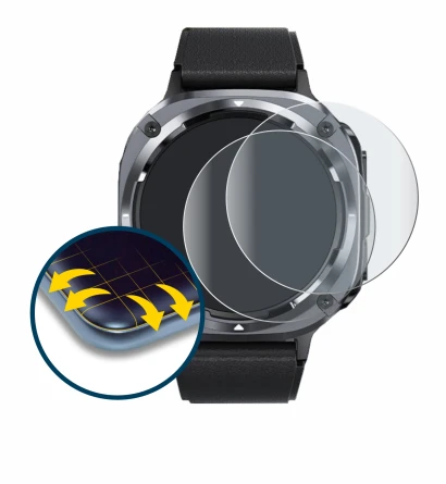 Image of the device TIMU S90 1.45" with a wide variety of screen protectors.