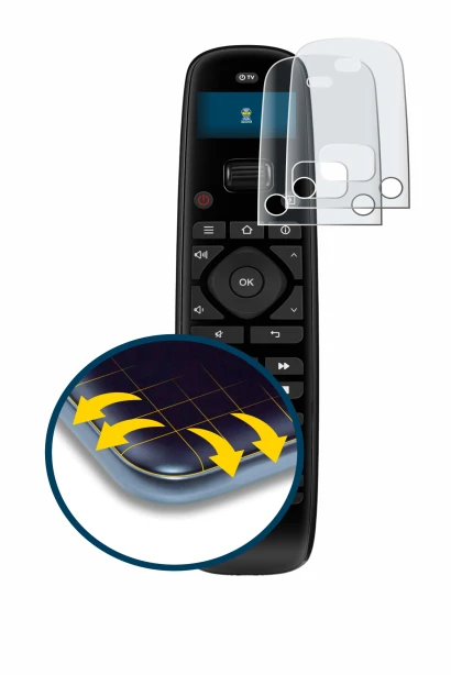 Image of the device Sofabaton U2 with a wide variety of screen protectors.