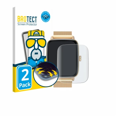 Front side of a product packaging with the brand logo BROTECT. Next to it is the device aeac 2026 1.85" shown with the corresp