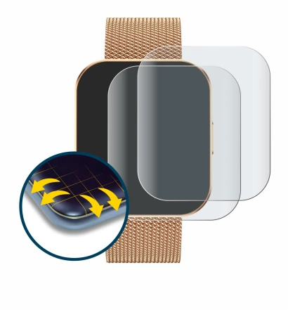 Image of the device Levowatch TINY with a wide variety of screen protectors.