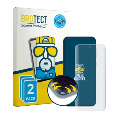 Front side of a product packaging with the brand logo BROTECT. Next to it is the device Oppo Find X9s shown with the correspon
