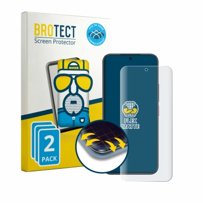 Front side of a product packaging with the brand logo BROTECT. Next to it is the device Nubia Air Pro shown with the correspon