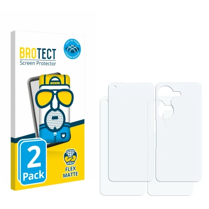 Front side of a product packaging with the brand logo BROTECT. Next to it is the corresponding screen protector.