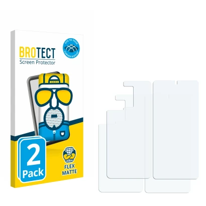 Front side of a product packaging with the brand logo BROTECT. Next to it is the corresponding screen protector.